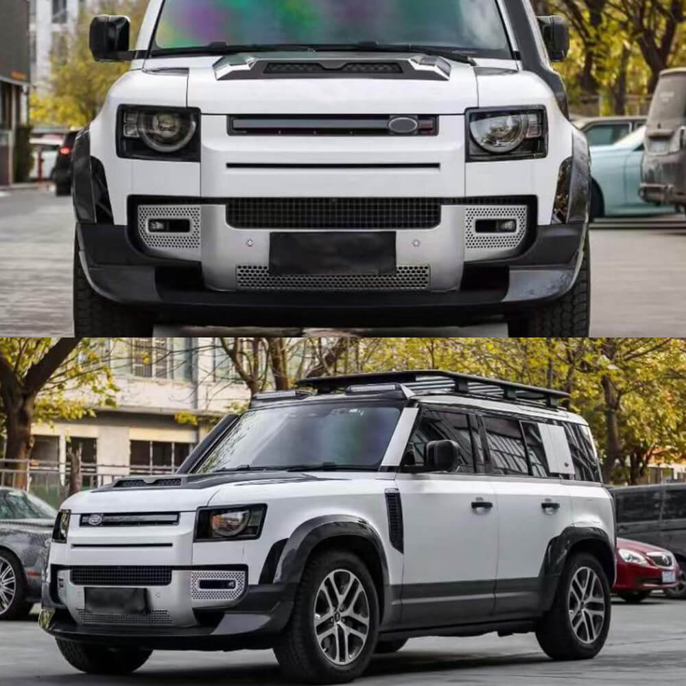 Front Bumper Lip Spoiler (Carbon) for Land Rover Defender 2019- - image 2