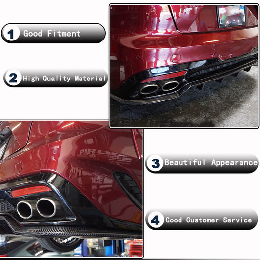 Rear bumper diffuser (Carbon) for Kia Stinger - image 2