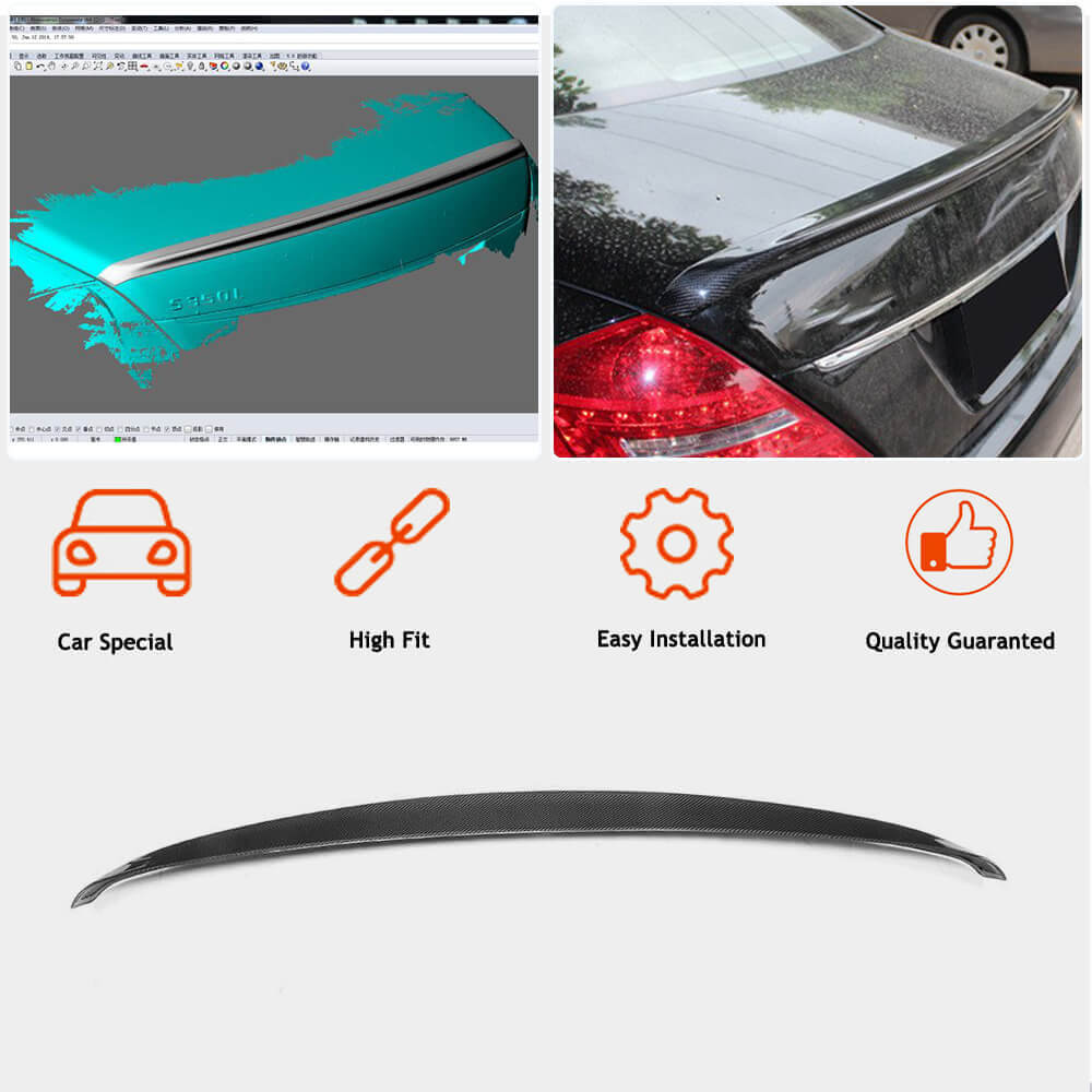 Spoiler V2 (Carbon) for Mercedes S-class W221 - image 2