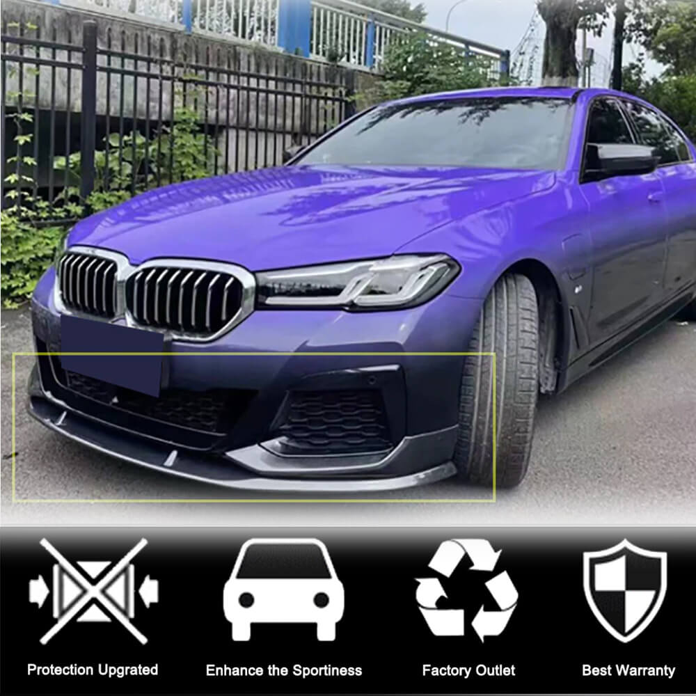 Front Bumper Lip V1 for M-Sport 2021-2024, Carbon for BMW 5 Series G30/G31 2017-2023 - image 2