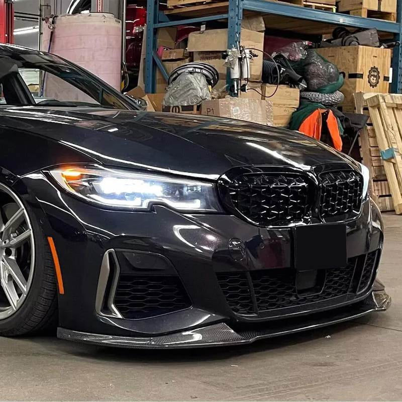 Front Bumper Lip V5 (for M-Sport 2018-2022, Carbon) for BMW 3 Series G20/21 2018- - image 2