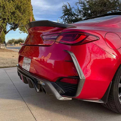 Covers on the rear bumper (for Q60 2016-2022, Carbon) for Infiniti Q50/Q60 2013-2024 - image 2