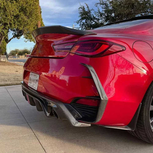 Covers on the rear bumper (for Q60 2016-2022, Carbon) for Infiniti Q50/Q60 2013-2024 - image 2