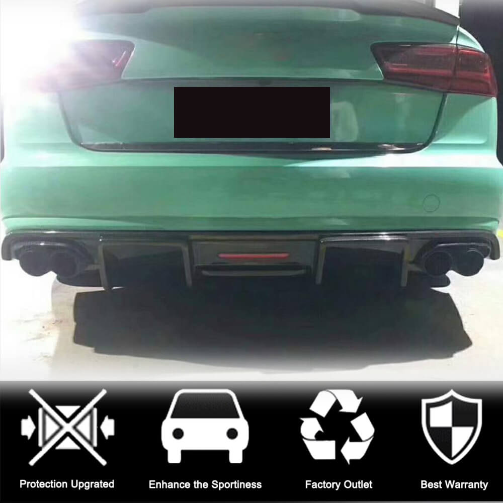 Rear Bumper Diffuser Carbon (for Base 2014-2018) for Audi A6 C7 2011-2017 - image 2