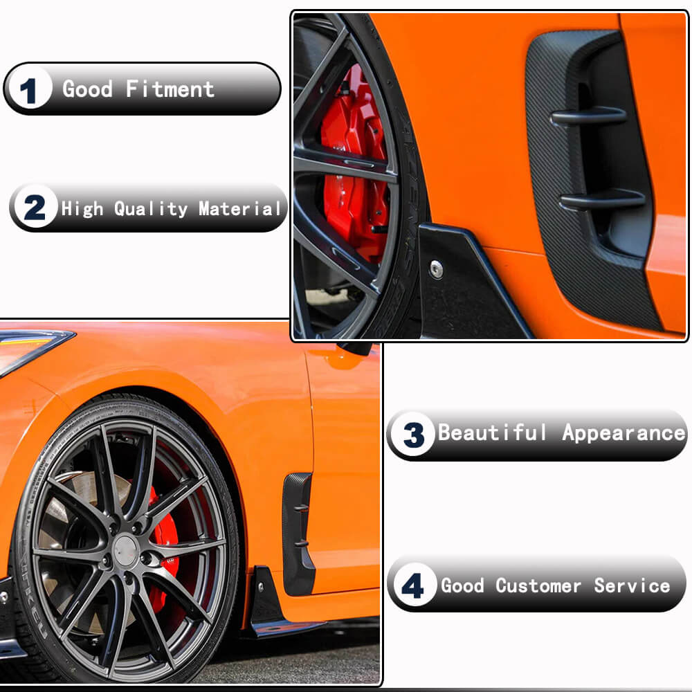 Front fender trims (Carbon) for Kia Stinger 2017-2023 - image 2