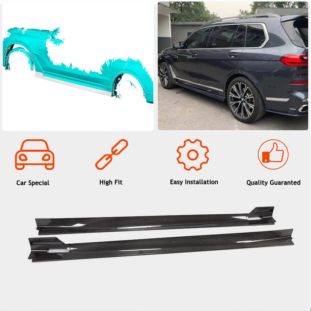 Side Skirts Carbon Fiber (for M-Sport) for BMW X7 G07 2019 - image 3