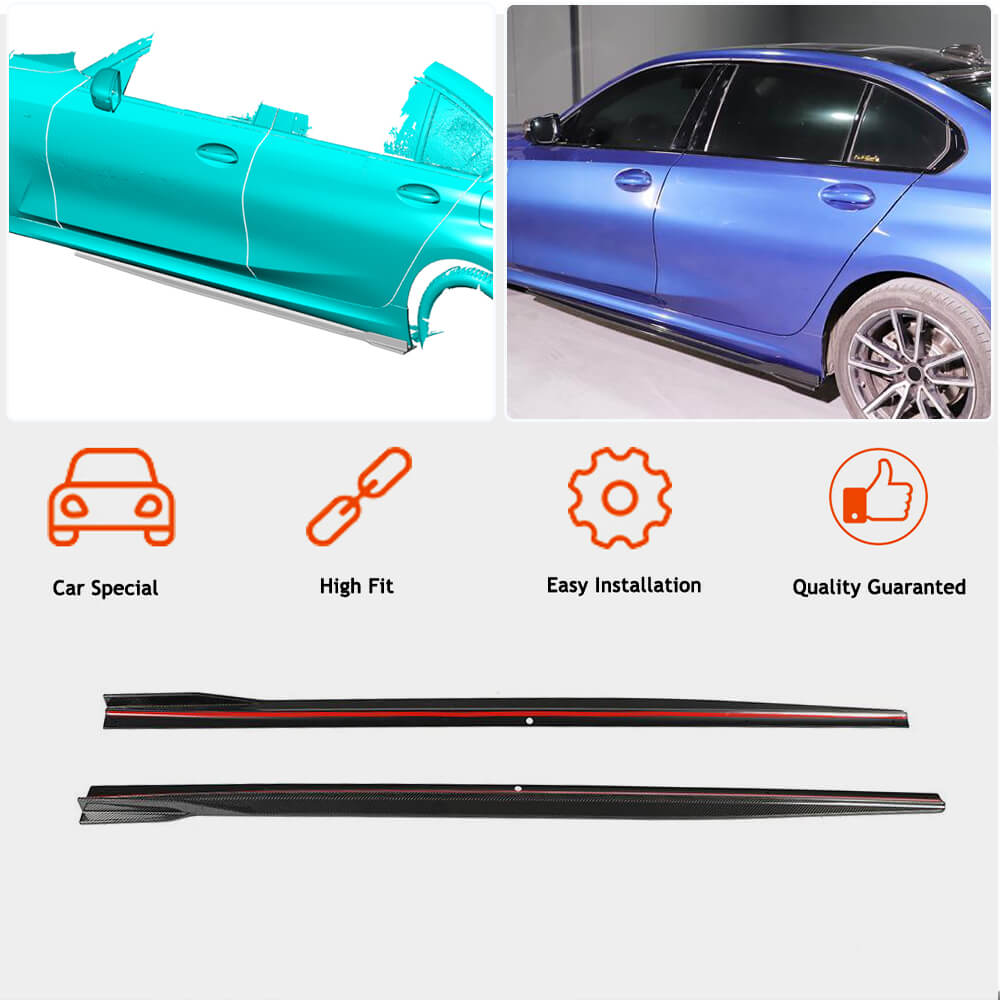 Side Skirts Carbon Fiber V2 (for M-Sport) for BMW 3 series G20/21 2018- - image 2