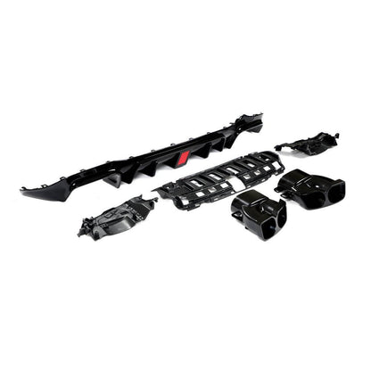 Rear bumper diffuser with V1 nozzles (for AMG/AMG-Line 2016-2019, Carbon) for Mercedes E-class W213 2016-2023 - image 2