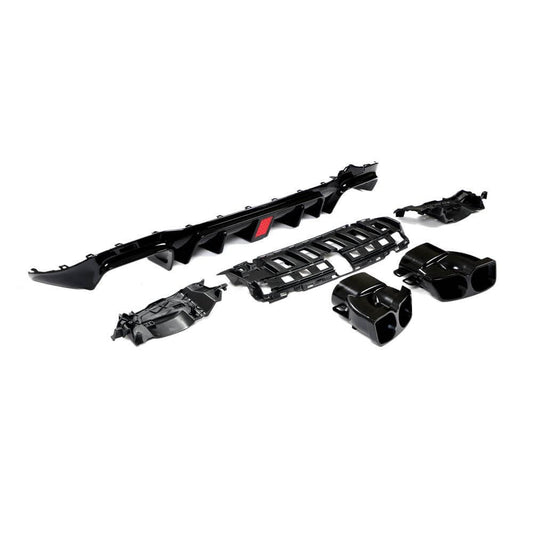 Rear bumper diffuser with V1 nozzles (for AMG/AMG-Line 2016-2019, Carbon) for Mercedes E-class W213 2016-2023 - image 2