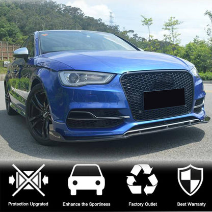 Front bumper lip spoiler Lip V3 (for S-Line Sedan 2012-2016, Carbon) for Audi A3 2012-2020 - image 2