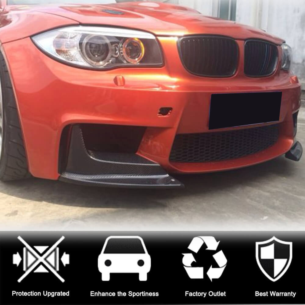 Front Bumper Flap Extensions (for 1M E82, Carbon) for BMW 1 Series E81/82/87/88 2004-2011 - image 2