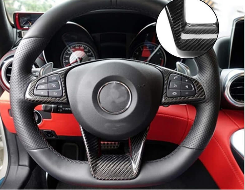 Steering Wheel Cover Carbon for Mercedes A-сlass W176 2012-2018 - image 2