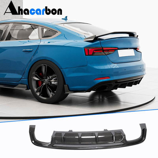 Rear Bumper Diffuser V3 (for S-Line 2016-2020, Carbon) for Audi A5 2016-2025 - image 2