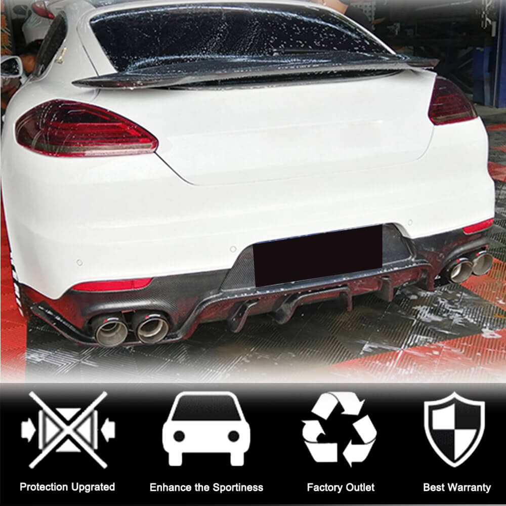 Rear Bumper Diffuser (2013-2016, Carbon) for Porsche Panamera 2009-2016 - image 2