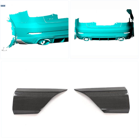 Rear bumper flaps (for RS3 Sedan 2017-2019, Carbon) for Audi A3 2012-2020 - image 2