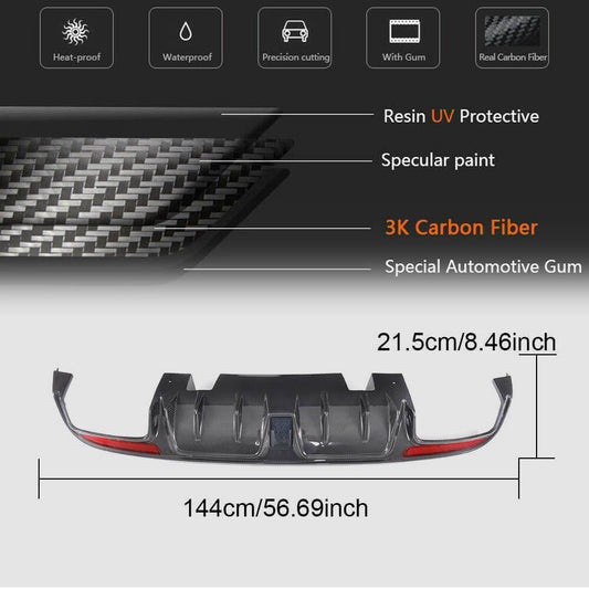 Rear Bumper Diffuser V1 for SD C43/C63 AMG 2015-2019 Carbon for Mercedes C-сlass W205 2014-2021 - image 2