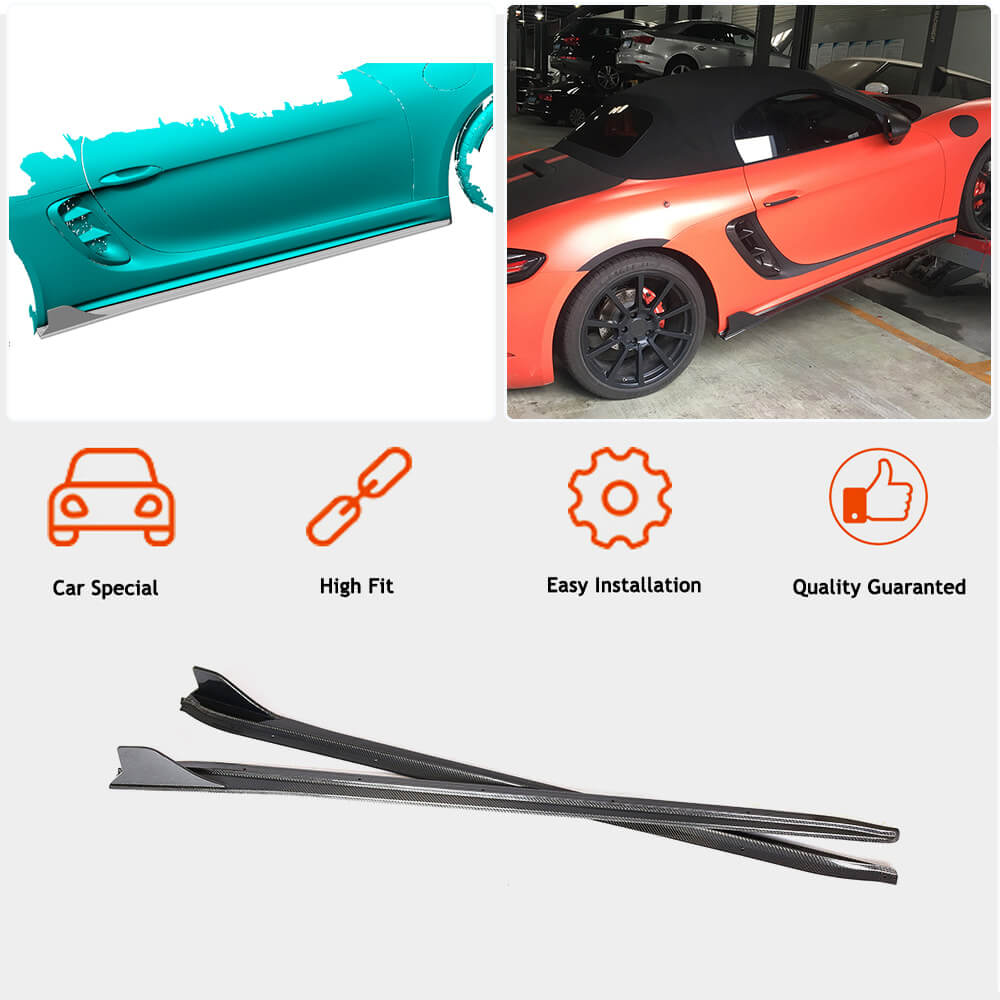 Side sills V1 (2016-2019, Carbon) for Porsche Boxster/Cayman 982 (718) 2016- - image 2