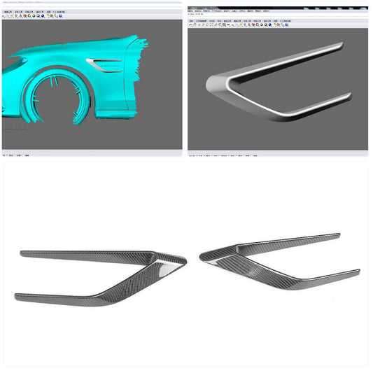 Front fenders (for SD C63 AMG 2015-2019, Carbon) for Mercedes C-class W205 2014-2021 - image 2