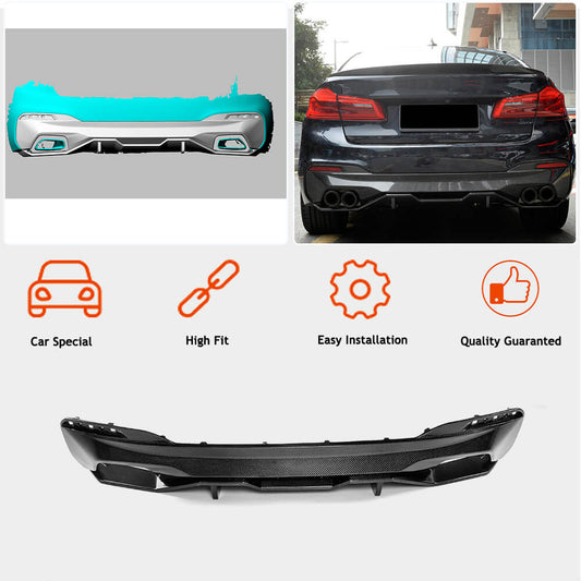 V4 rear bumper diffuser (for M-Sport/M5 F90, Carbon) for BMW 5 Series G30/G31 2017-2023 - image 2