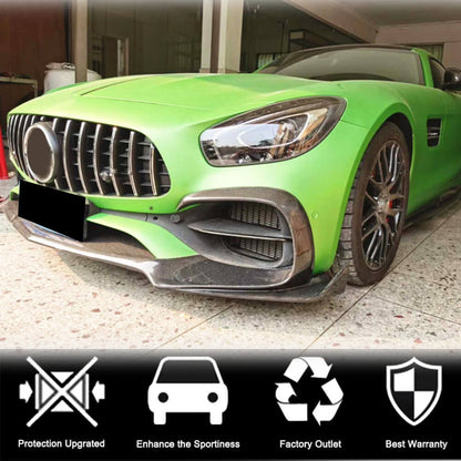 Front Bumper Lip Spoiler (for 2015-2017, Carbon) for Mercedes AMG GT C190/R190 2014-2022 - image 2