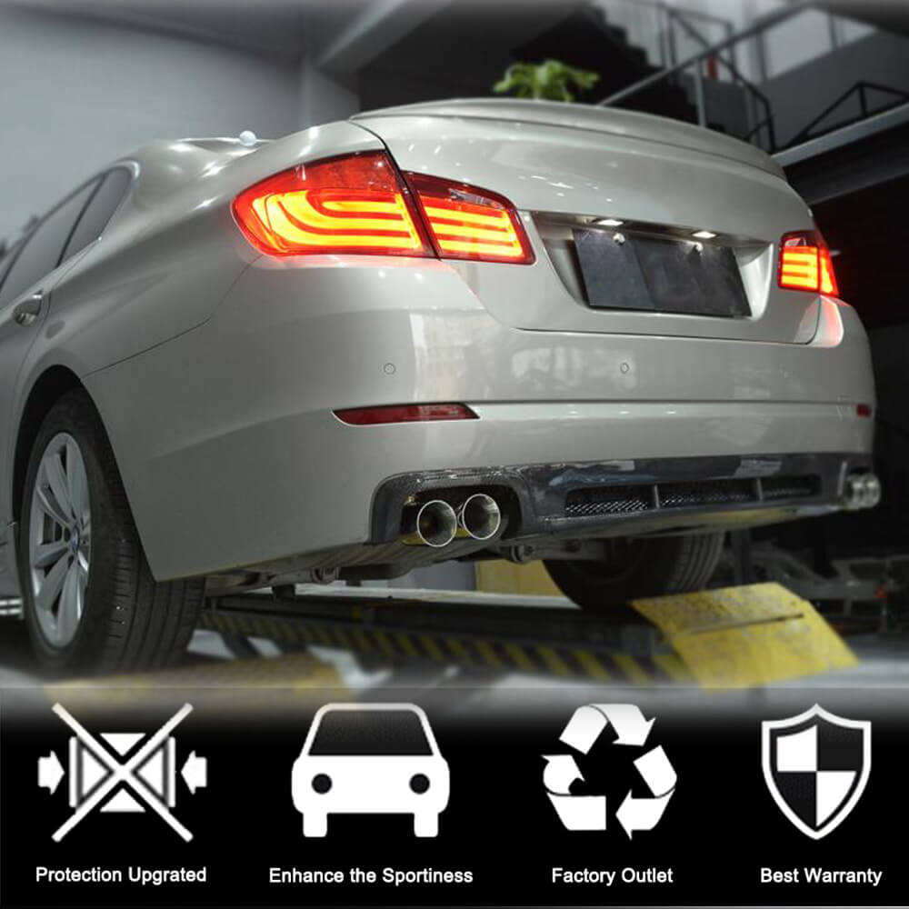 Rear Bumper Diffuser for F10 Base 2010-2013, Carbon for BMW 5 Series F10/F11 2010–2016 - image 2