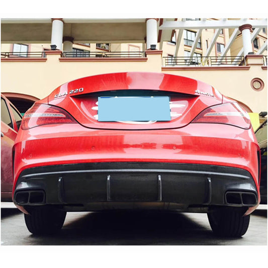 V2 rear bumper diffuser (for AMG-Line / CLA45 AMG, Carbon) for Mercedes CLA C117 2013-2019 - image 2