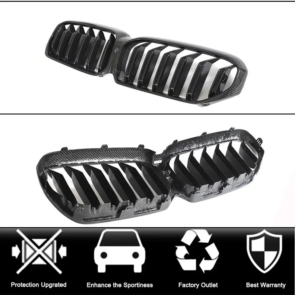M-Look V1 Grilles (2021-2023, Dry Carbon) for BMW 5 Series G30/G31 2017-2023 - image 2