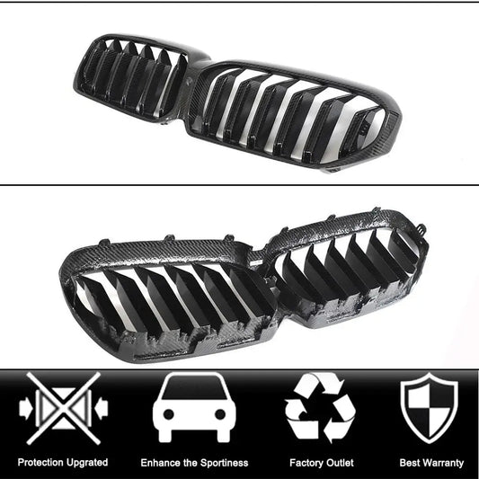 M-Look V1 Grilles (2021-2023, Dry Carbon) for BMW 5 Series G30/G31 2017-2023 - image 2