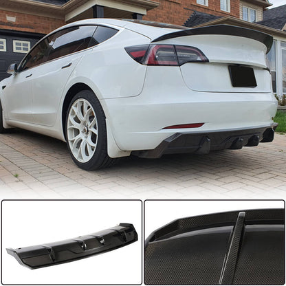Rear Bumper Diffuser Carbon Fiber V2 (2016-2022) for Tesla Model 3 - image 2
