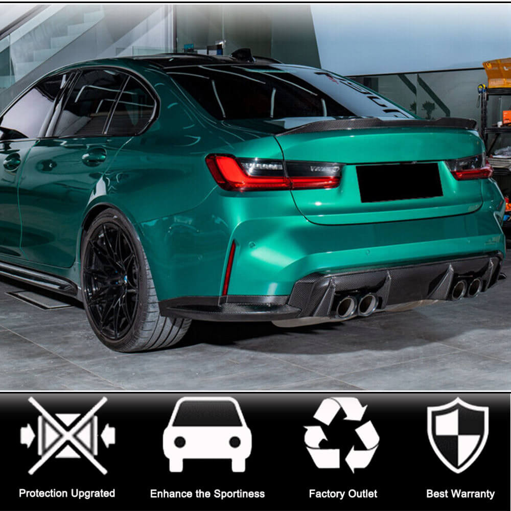 Rear Bumper Add-on Flap V3 (for G80, Carbon) for BMW 3 Series G20/G21 2018- - image 2