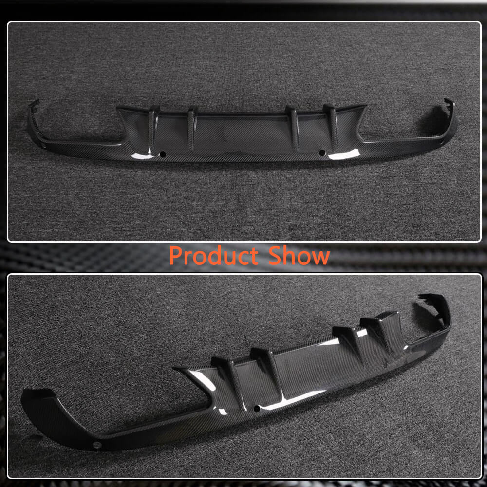 Rear Bumper Diffuser (for SD Base 2015-2019, Carbon) for Mercedes C-сlass W205 2014-2021 - image 2
