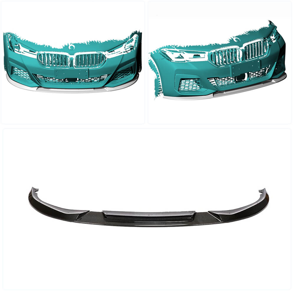 Front Bumper Lip V2 for M-Sport 2021-2024, Carbon for BMW 5 Series G30/G31 2017-2023 - image 2