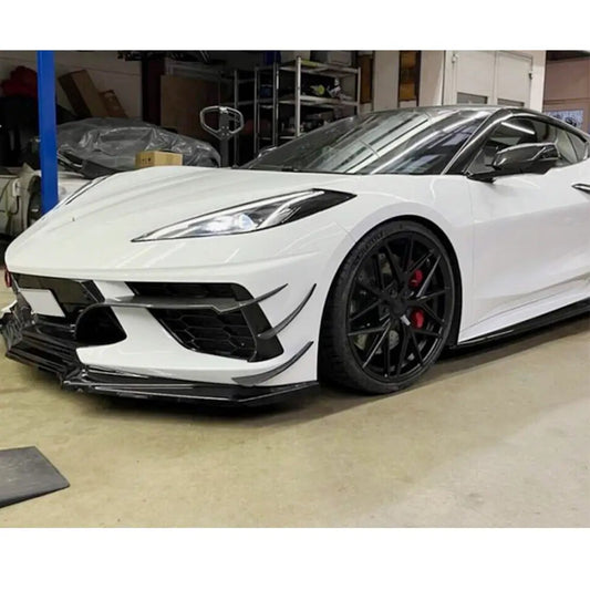 Covers on the front bumper (2019-2022, Carbon) for Chevrolet Corvette C8 2019- - image 2