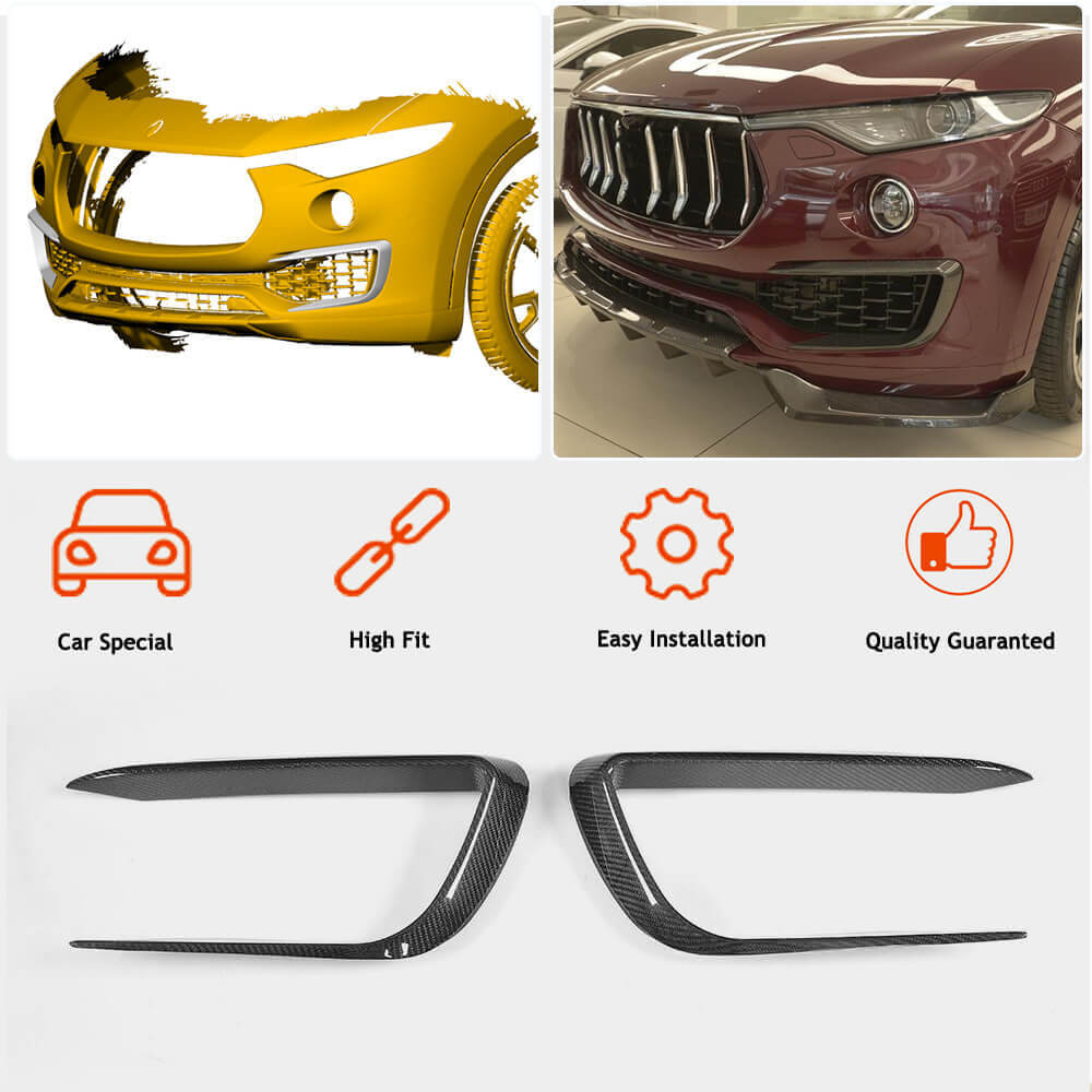 Carbon Front Bumper Covers (for Base/S) for Maserati Levante 2016- - image 2