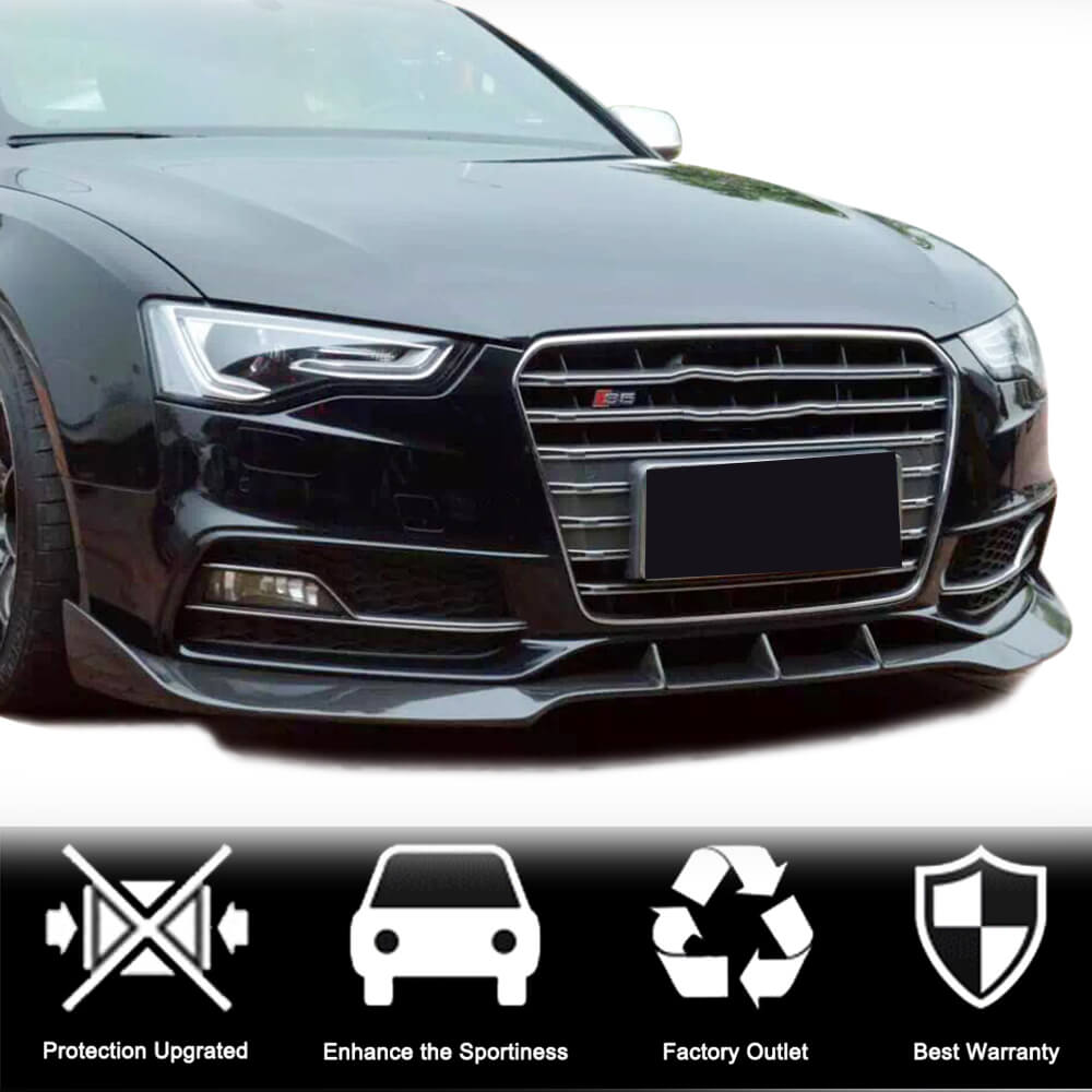Front Bumper Lip V3 for S-Line 2012-2015 Carbon for Audi A5 2007-2015 - image 2
