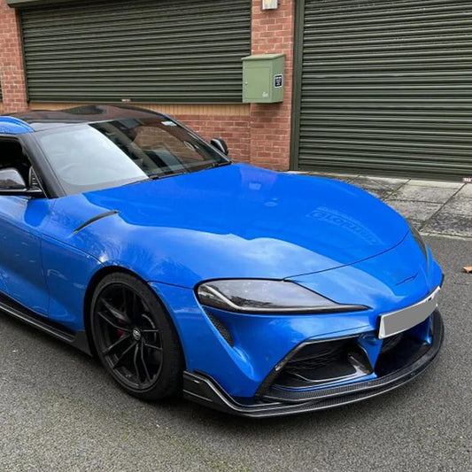 Cover on the front bumper Lip V2 (Carbon) for Toyota Supra 2019- - image 2