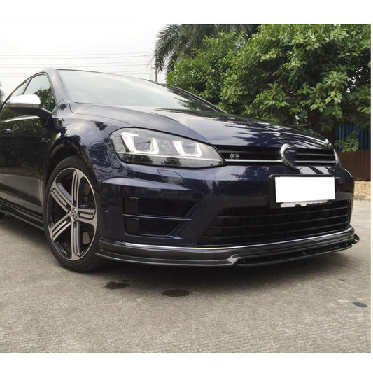 Front Bumper Lip Spoiler (for R/R-Line 2012-2017, Carbon) for Volkswagen Golf 7/E-Golf 2012-2020 - image 2