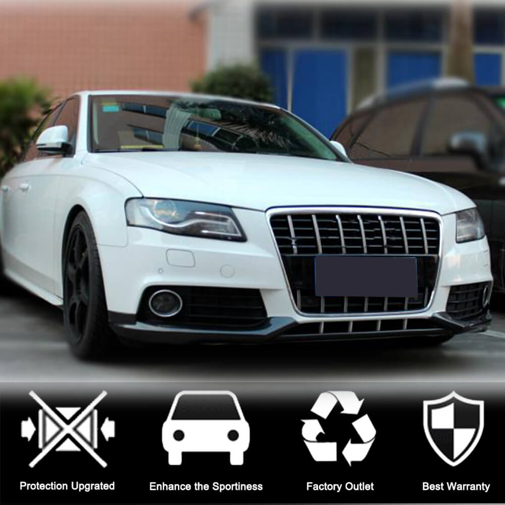 Front Bumper Flap Extensions (for Base 2007-2011, Carbon) for Audi A4 B8 2007-2015 - image 2