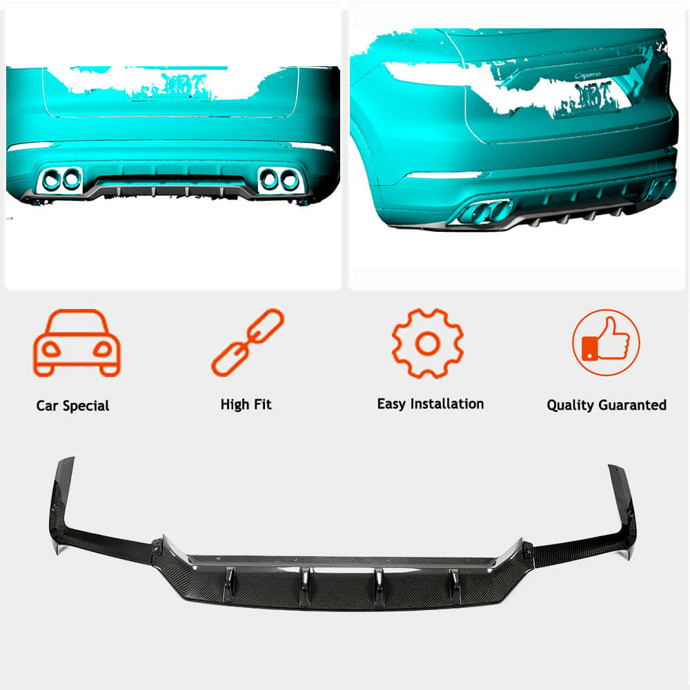 Rear Bumper Diffuser (2018-2023, Carbon) for Porsche Cayenne 2018- - image 2