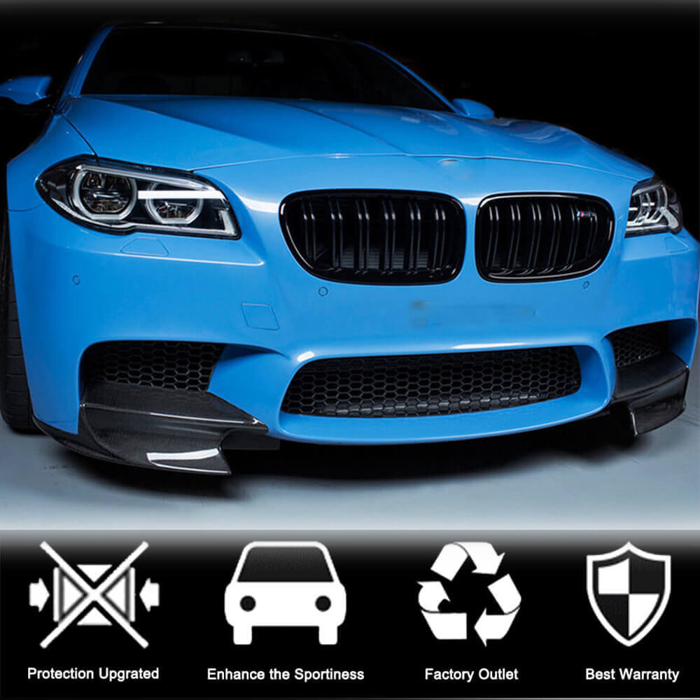 Front Bumper Flap Extensions (for F10 M5, Carbon) for BMW 5 Series F10/F11 2010–2016 - image 2