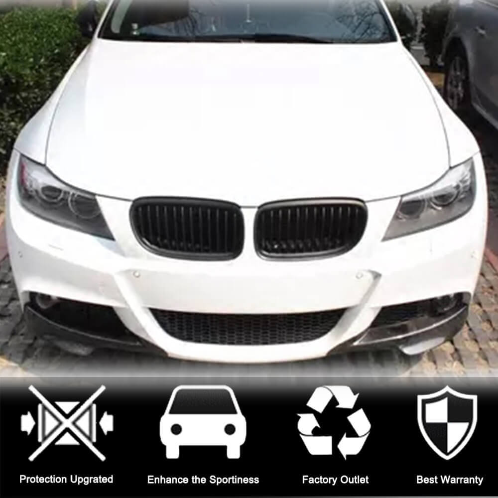 Front Bumper Flaps (for E90 2005-2008 M-Sport, Carbon) for BMW 3 Series E90/E91 2005-2011 - image 2