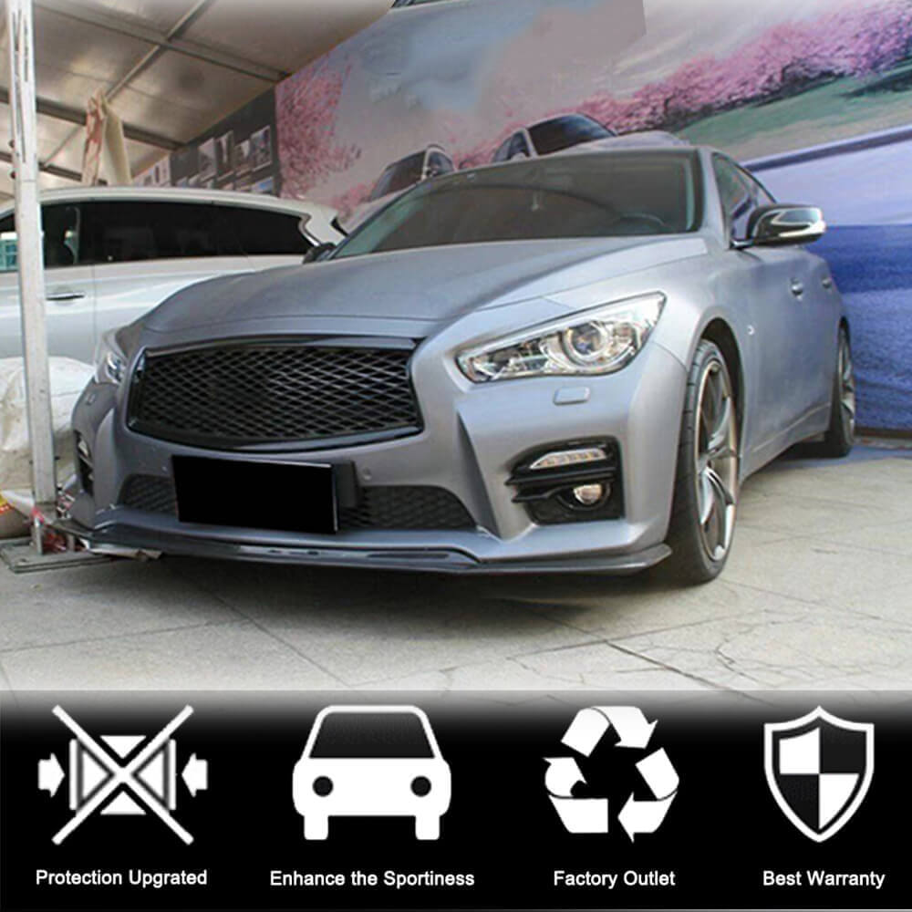 Lip V1 front bumper cover (for Q50 Sport 2014-2017, Carbon) for Infiniti Q50/Q60 2013-2024 - image 2