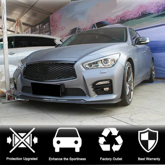 Lip V1 front bumper cover (for Q50 Sport 2014-2017, Carbon) for Infiniti Q50/Q60 2013-2024 - image 2