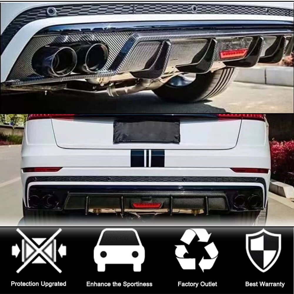 Rear Bumper Diffuser (Carbon) for Audi Q8 2018- - image 2