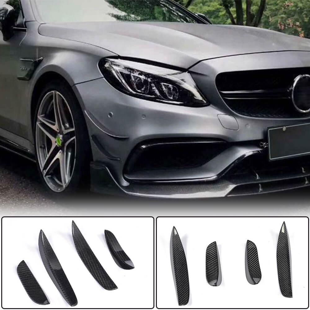 Covers on the front bumper (for C63 AMG 2015-2019, Carbon) for Mercedes C-class W205 2014-2021 - image 2