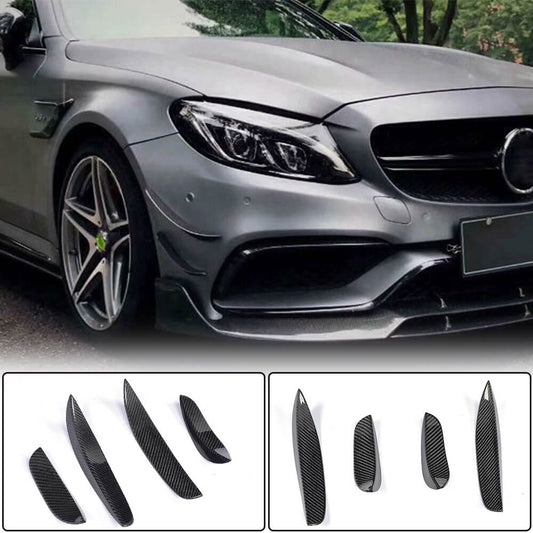 Covers on the front bumper (for C63 AMG 2015-2019, Carbon) for Mercedes C-class W205 2014-2021 - image 2