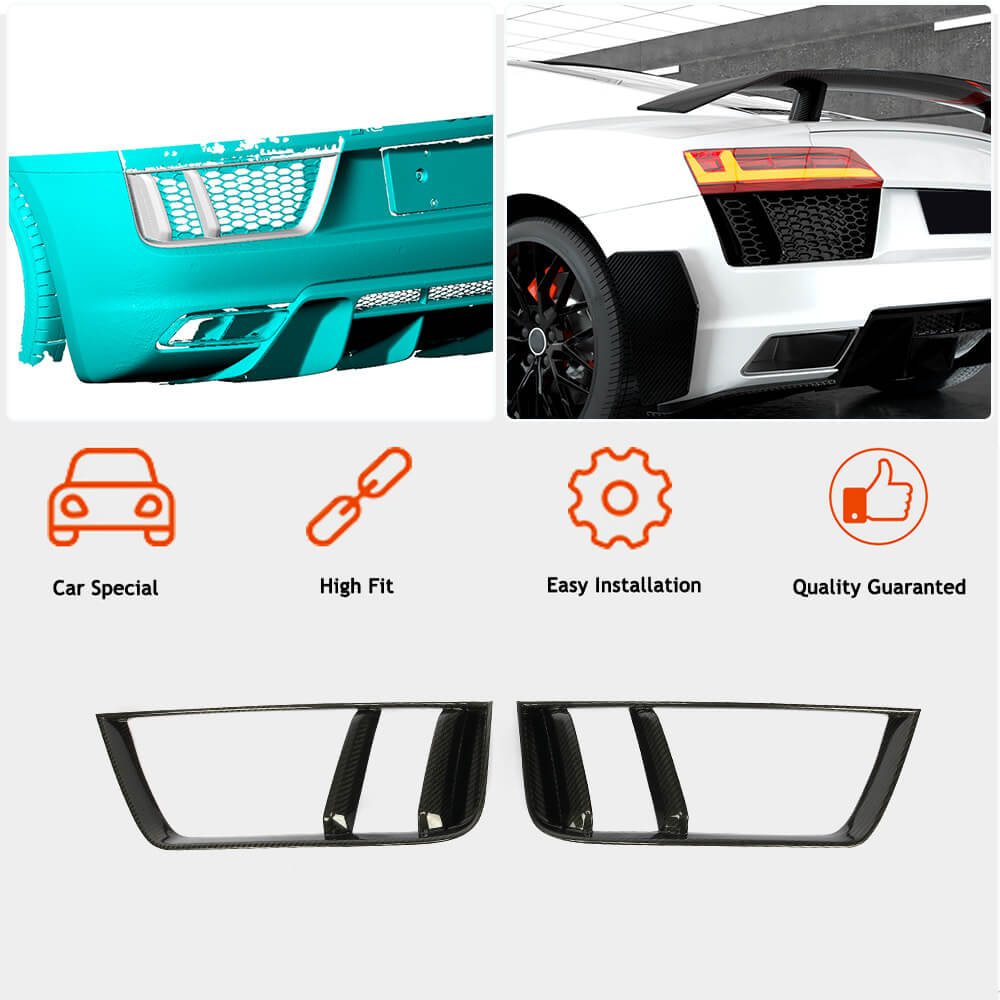Rear bumper covers (2015-2020, Carbon) for Audi R8 2015- - image 2