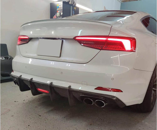 Rear bumper diffuser V1 (for S-Line 2016-2020, Carbon) for Audi A5 2016-2025 - image 2