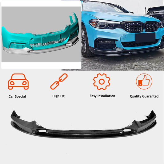 Front Bumper Lip Carbon Fiber V2 (2017-2020 M-Sport) for BMW 5 Series G30/31 2017-2023 - image 2