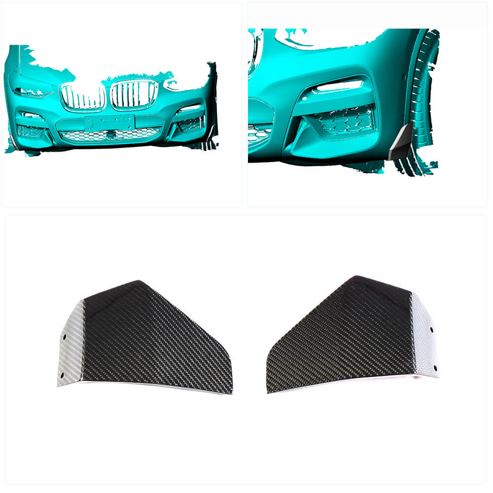 Front Bumper Flaps (for original M-Sport 2018-2021, Carbon) for BMW X3 G01 2018- - image 2